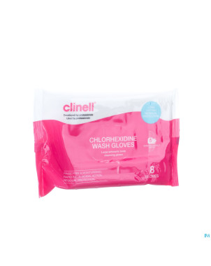Clinell gant toilette 2% chlorhexydine 8