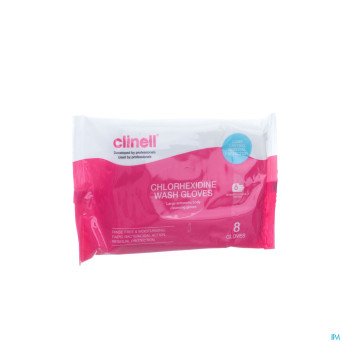 Clinell gant toilette 2% chlorhexydine 8