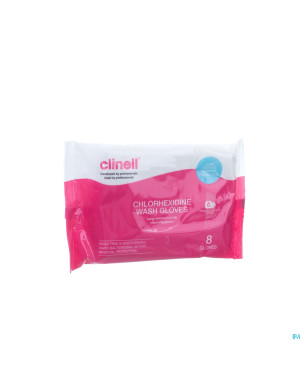 Clinell gant toilette 2% chlorhexydine 8