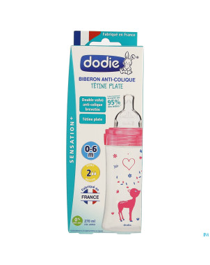 Dodie biberon sensation+ fush fille    270ml