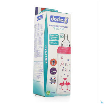 Dodie biberon sensation+ fush fille    330ml