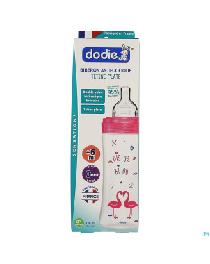 Dodie biberon sensation+ fush fille    330ml