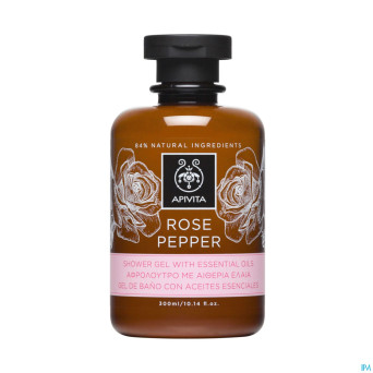 Apivita gel douche rose&pepper    300ml