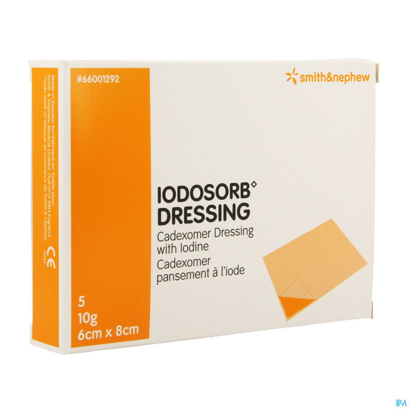 Iodosorb dressing 10g    6x 8cm 5 66001292