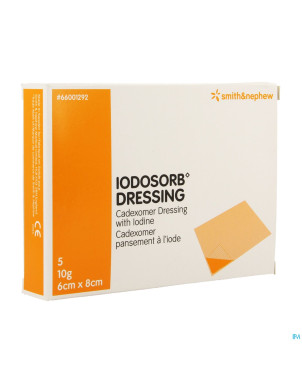 Iodosorb dressing 10g    6x 8cm 5 66001292