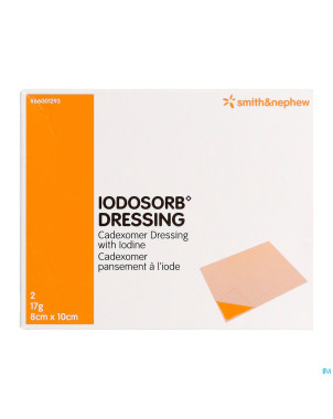 Iodosorb dressing 17g    8x10cm 2 66001293
