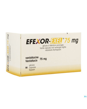 Efexor exel  75mg lib prol. caps dur 98x 75mg pip