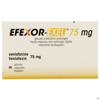 Efexor exel  75mg lib prol. caps dur 98x 75mg pip
