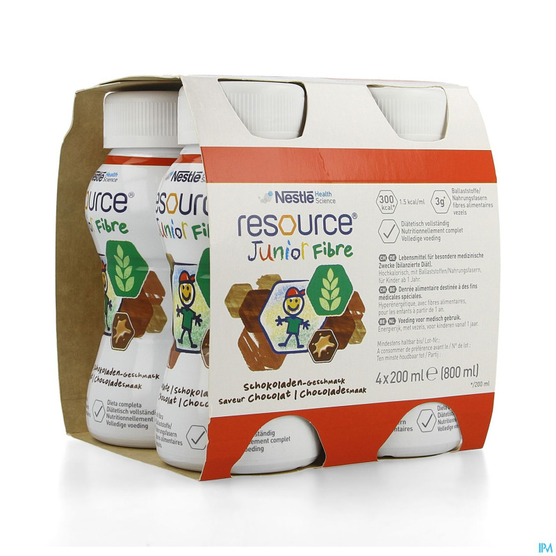 Resource junior fibre chocolat    4x200ml