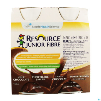 Resource junior fibre chocolat    4x200ml