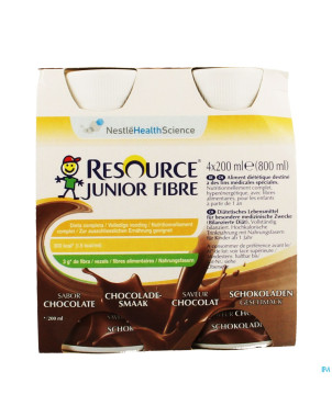 Resource junior fibre chocolat    4x200ml