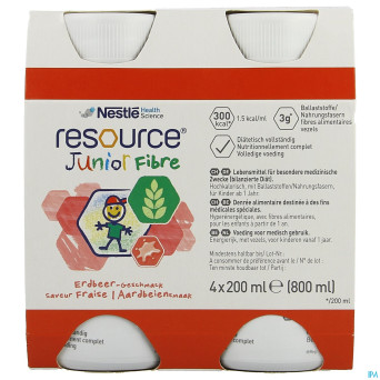 Resource junior fibre fraise    4x200ml