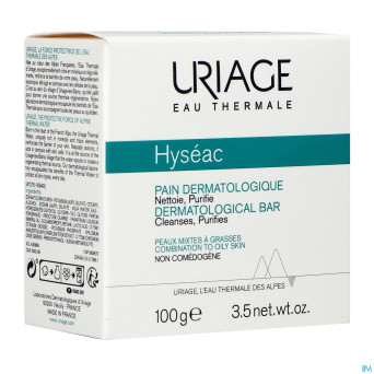 Uriage hyseac pain dermatologique savon    100g
