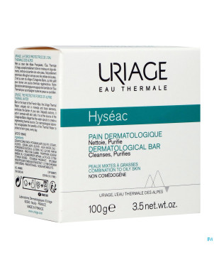 Uriage hyseac pain dermatologique savon    100g