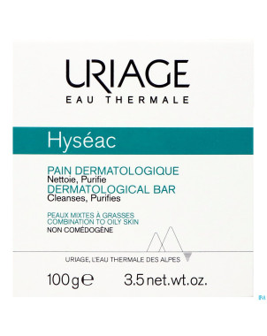 Uriage hyseac pain dermatologique savon    100g