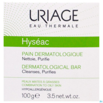 Uriage hyseac pain dermatologique savon    100g