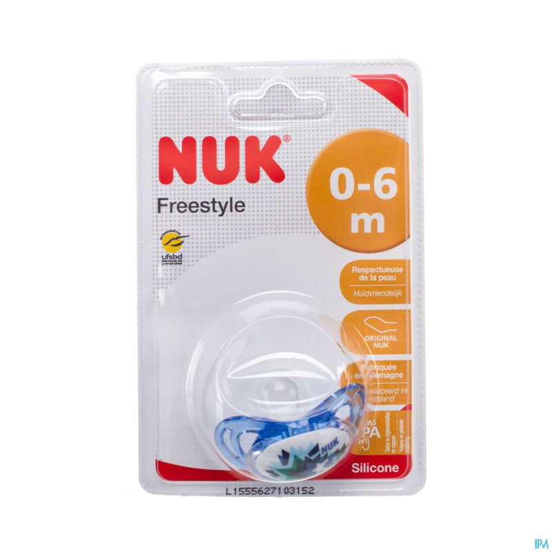 Nuk sucette freestyle etoile bleu 0-6m