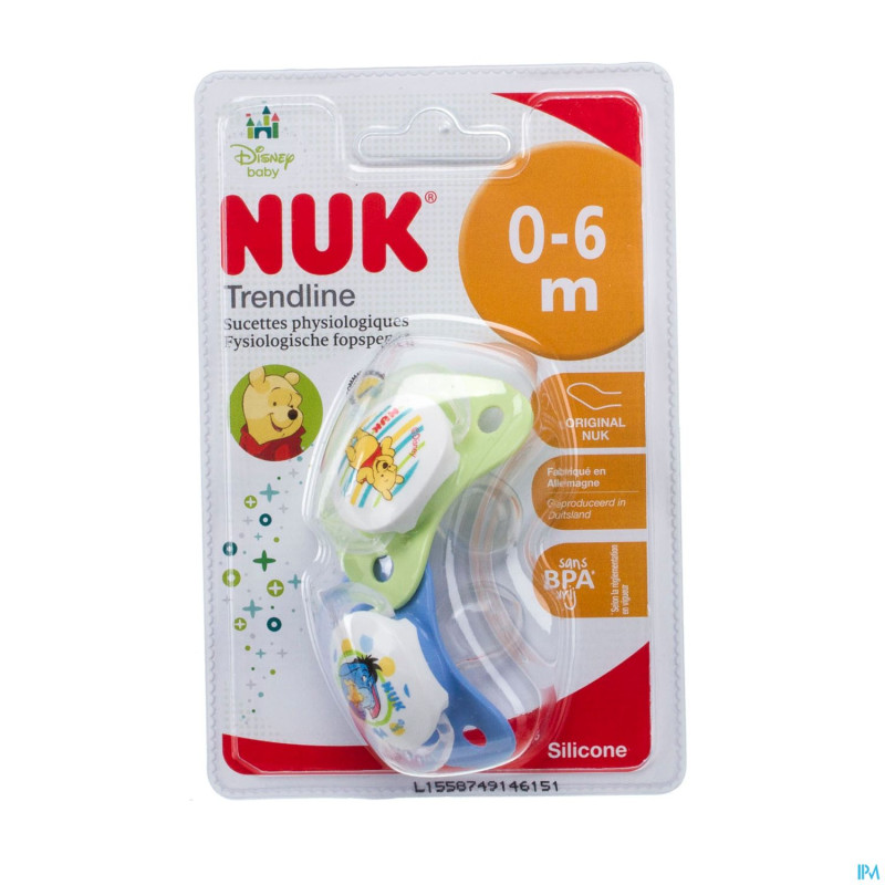 Nuk sucette duo winnie tp 0-6m