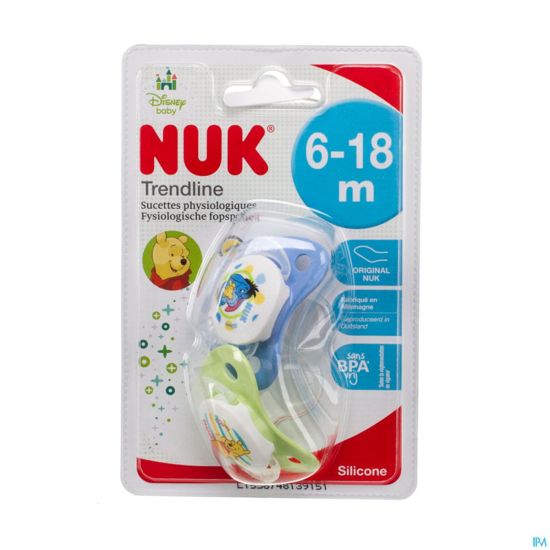 Nuk sucette duo winnie tp 6-18m