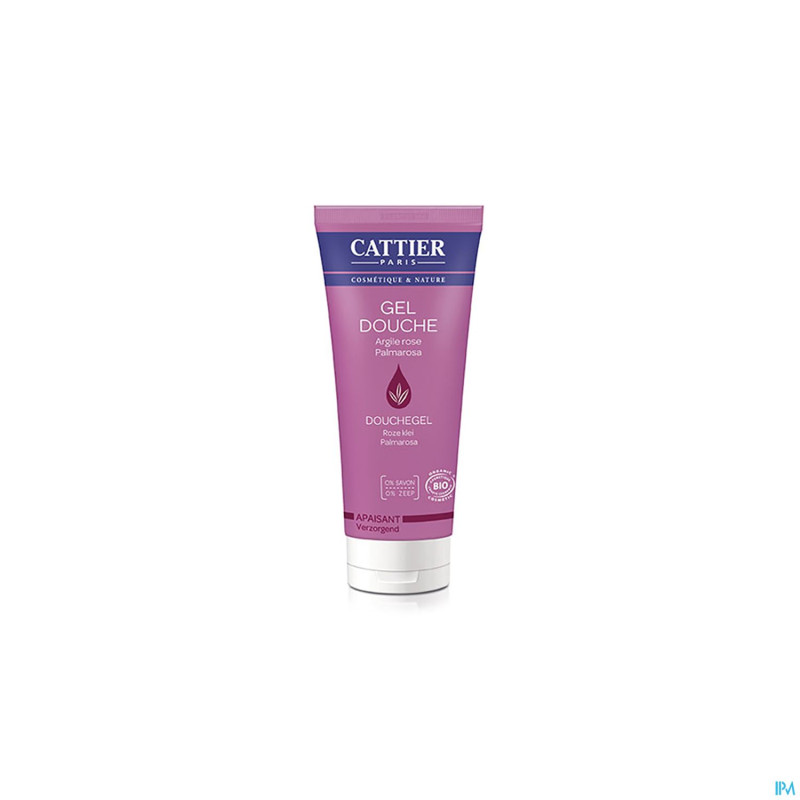 Cattier gel douche argile rose apaisant tube 200ml