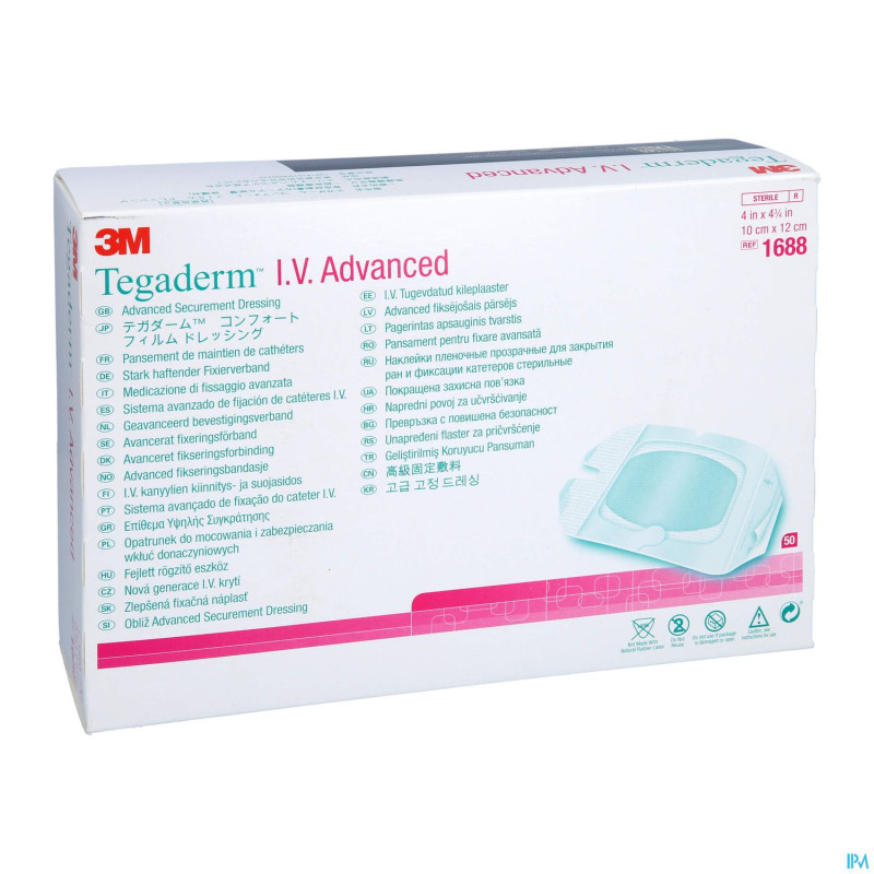 Tegaderm iv advanced dressing 10,0x12,0cm  50 1688
