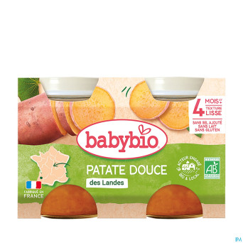 Babybio bipack patates douce +4m    2x130g 51049