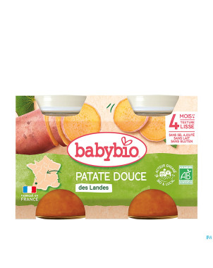 Babybio bipack patates douce +4m    2x130g 51049