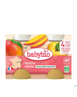 Babybio bipack pomme-mangue +4m    2x130g 51079