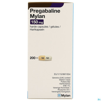 Pregabaline mylan caps 200 x 150mg