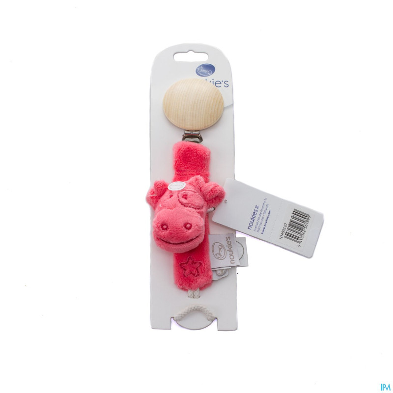 Noukie's attache sucette lola corail rose