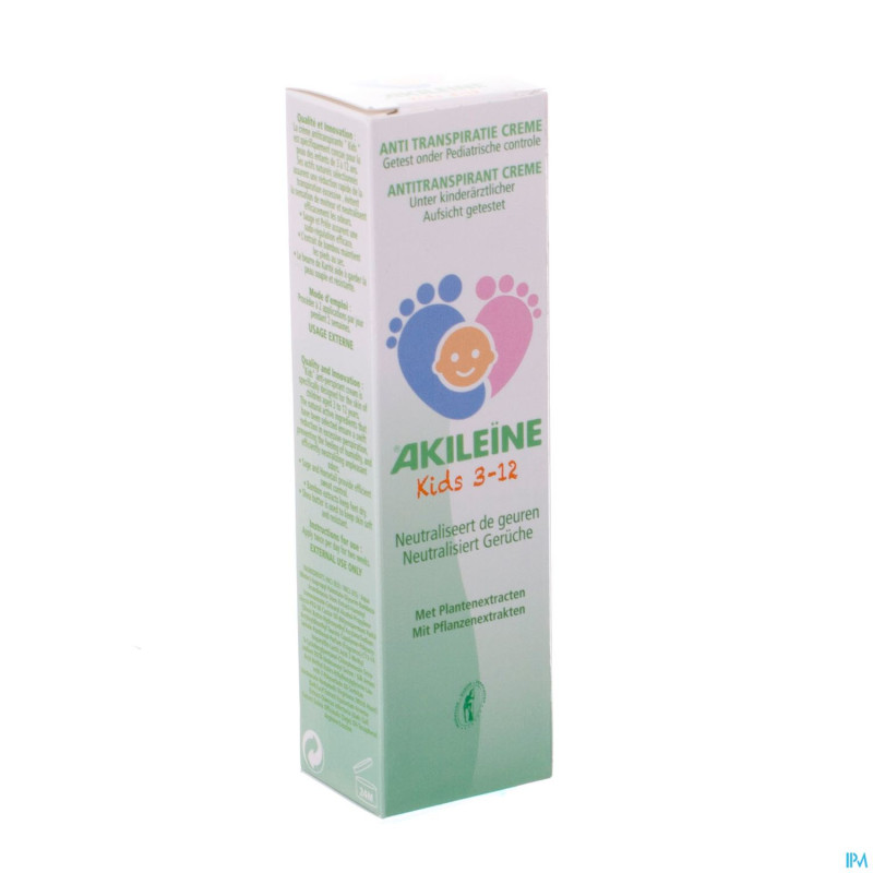 Akileine kids 3-12 creme a/transpirante tube  50ml