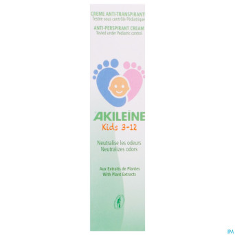 Akileine kids 3-12 creme a/transpirante tube  50ml