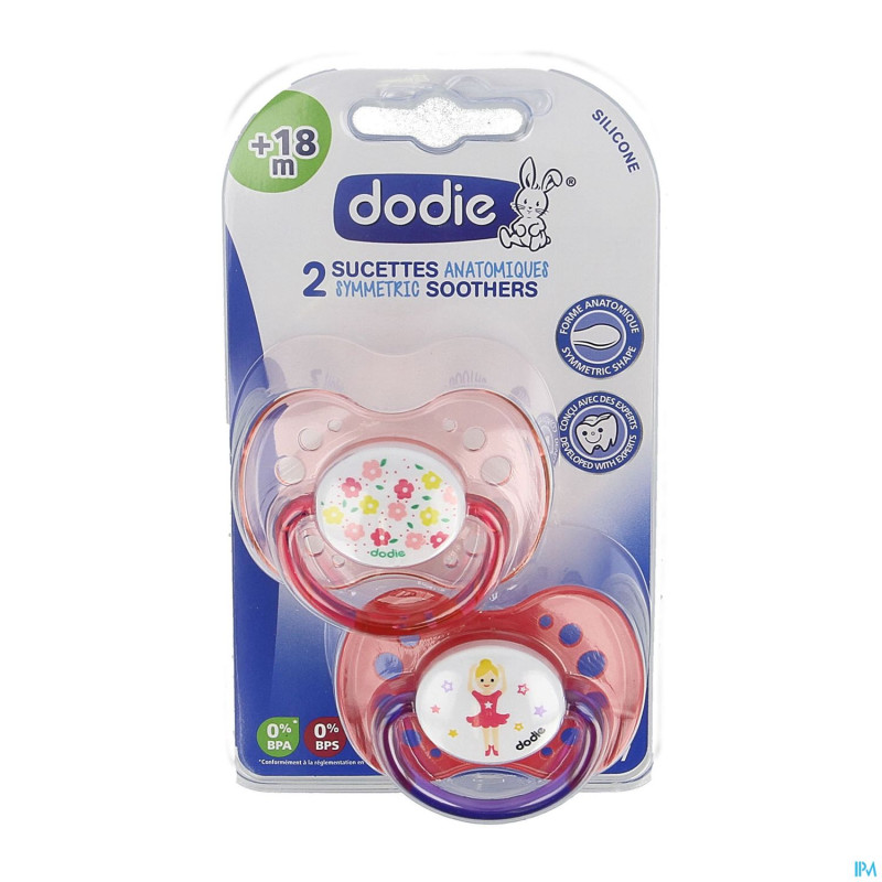Dodie sucette anatomique silic. +18m fille  2