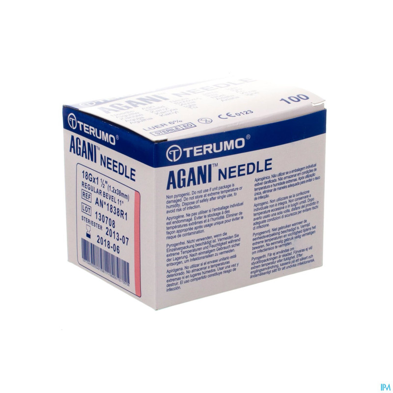 Terumo aiguille agani 18g 1 1/2 rb rose    5