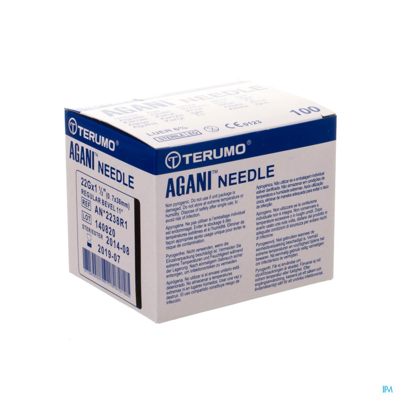 Terumo aiguille agani 22g 1 1/2 rb noir    5
