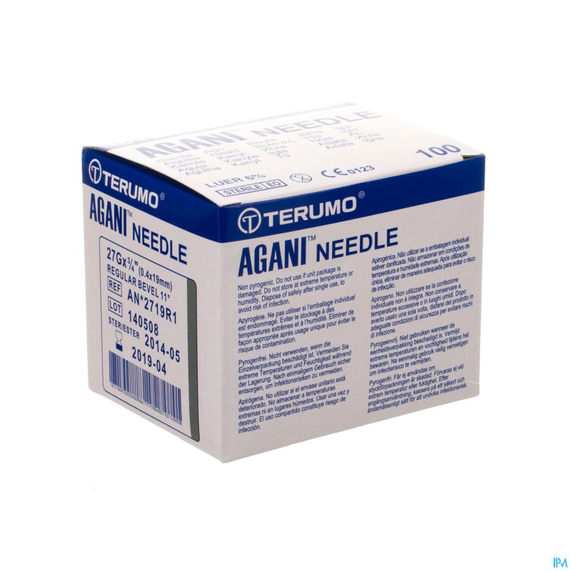 Terumo aiguille agani 27g 3/4 rb gris    5