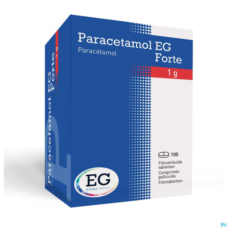 Paracetamol eg forte 1g comp pell 100x1000mg pot