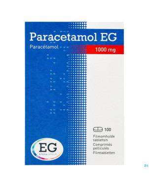 Paracetamol eg forte 1g comp pell 100x1000mg pot