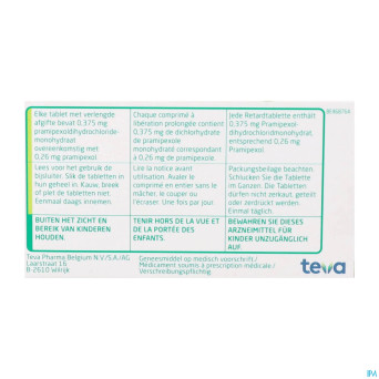 Pramipexol teva 0,26mg liber.prol comp  30