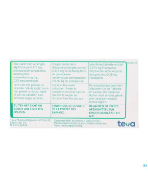 Pramipexol teva 0,26mg liber.prol comp  30