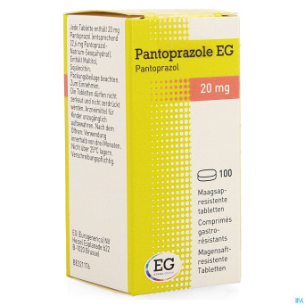 Pantoprazole eg 20mg gastro resist comp 100x20mg