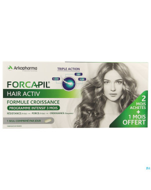 Forcapil hair activ    comp 3x30 promo 3 mois