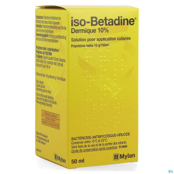 Iso betadine dermique 10% sol fl  50ml