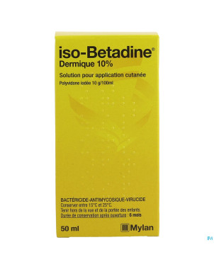 Iso betadine dermique 10% sol fl  50ml