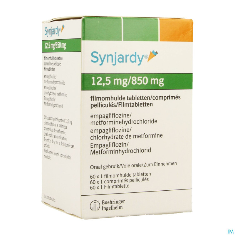 Synjardy 12,5mg/ 850mg comp pell  60 x 1 ud