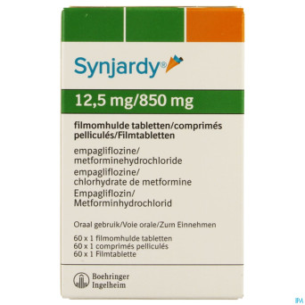 Synjardy 12,5mg/ 850mg comp pell  60 x 1 ud