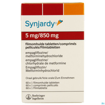 Synjardy  5,0mg/ 850mg comp pell  60 x 1 ud