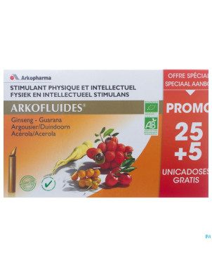 Arkofluide stimulant bio unicadoses 30 promo