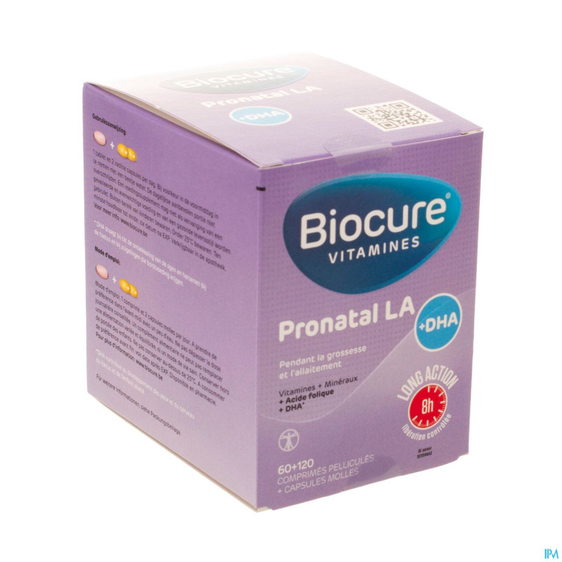 Biocure pronatal la + dha comp pell  60 + 120 caps