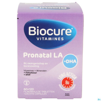 Biocure pronatal la + dha comp pell  60 + 120 caps